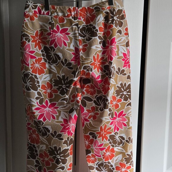 Cotton Floral Print Pants, Size 6 - Picture 2 of 5